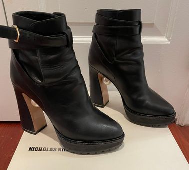 Nicholas Kirkwood black leather platform boots with pearl embellishments  Size 5 - $405 (70% Off Retail) - From Lily