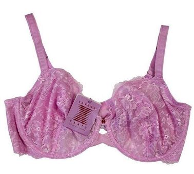 Floral Lace Unlined Bra in Purple