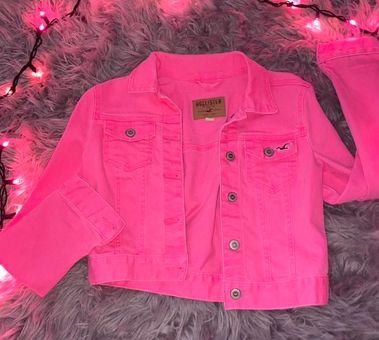 hot pink denim jacket