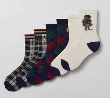 Polo Ralph Lauren Cambridge Bear Sock 3-Pack NWT Multiple