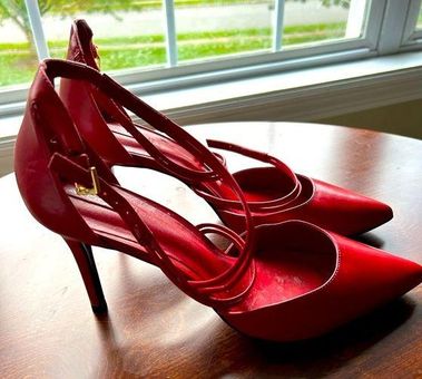 Aldo red sales strappy heels