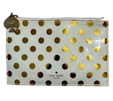 Kate Spade Gold Polka Dot Pencil Case with Ruler Cosmetic Case - $10 - From  Rebecca