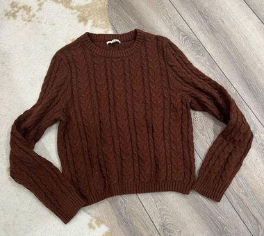 Brown Cable Knit Sweater