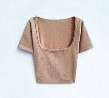 ZARA Limitless Contour Collection Crop Top Tan - $40 New With Tags - From v