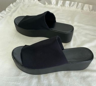 VTG 90's Y2K Bebe Black Platform Sandals Slinky Stretch Fabric Women's Sz 7  | eBay