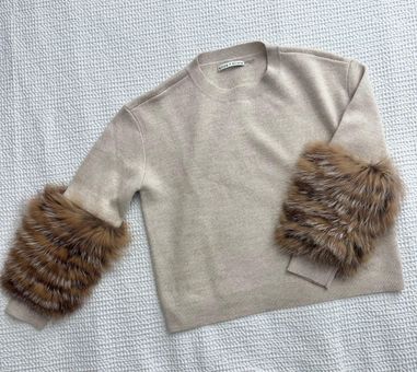 Sweater with Fur Cuffs