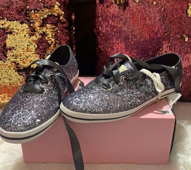 Keds and Kate Spade Blue Glitter Sneakers | House of Kellogg
