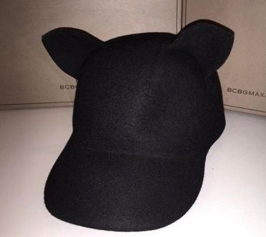 BCBGMAXAZRIA Hat With Cat Ears Black 25 58 Off Retail