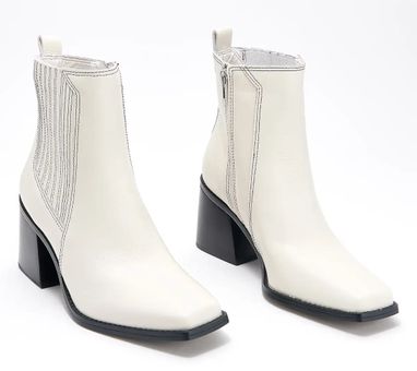 Vince Camuto Sojetta Bootie White Leather Ankle Boots SZ 7.5 NIB - $55 (63%  Off Retail) New With Tags - From Hoarders