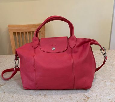 Longchamp Le Pliage Cuir Medium Satchel