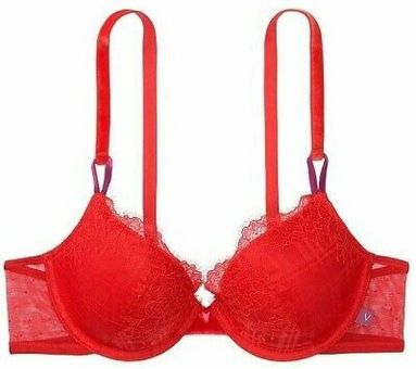 Victoria's Secret Sexy Tee Lightly Lined Velvet Demi Bra Lipstick Red Size  34 C - $10 (81% Off Retail) - From Lauren