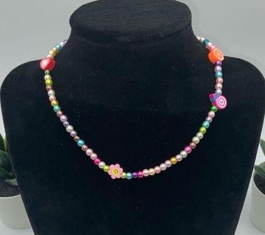 Y2k Style Candy Color Chain Beads Necklace Colorful Clavicle - Temu