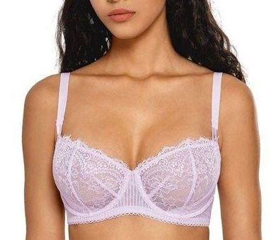 DOBREVA Women's Balconette Push Up Bra Lace Sheer Underwire Size 32DD - $19  New With Tags - From Lisa