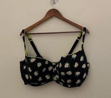 Cacique Lane Bryant Black Floral Daisy Print Size 42H - $28 - From