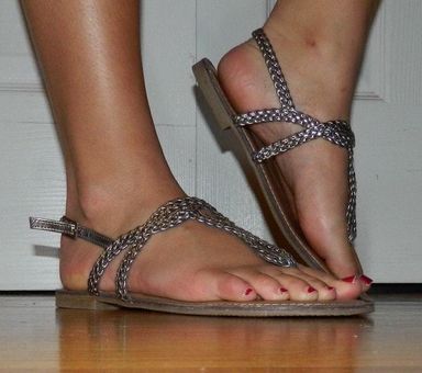 Sofft Silver Sandals Size 8 - Gem