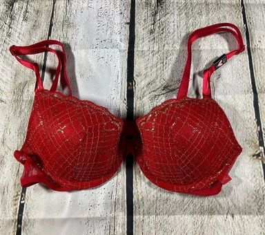 Victoria's Secret Sexy Tee lightly Lined Demi Bra Red Size 32 B