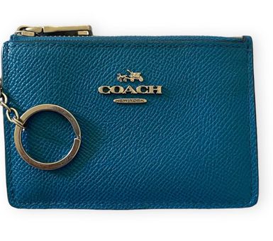 Coach Mini Skinny ID Leather Wallet Keychain Pacific Blue - $28 - From Cali