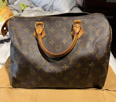 Louis Vuitton Brown, Pattern Print Monogram Speedy 35