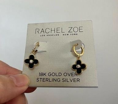 Rachel Zoe, Jewelry, 8k Gold Sterling Silver Black Clover Necklace