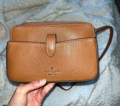 Kate Spade Jackson Top Zip Leather Crossbody Bag in Brown