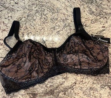 Paramour women's nursing bra black lace size 40 DDD NWT - $18