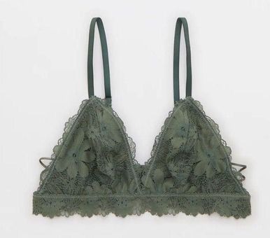 Aerie Green Rebel Lace Triangle Bralette Size M - $23 (34% Off Retail) New  With Tags - From Lauren