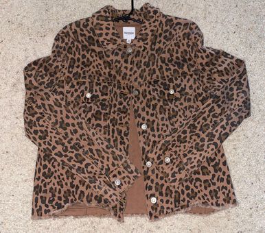 Kensie Leopard Jean Jacket Multi - $15 