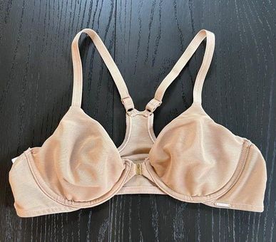 LE MYSTERE Nude Sheer Mesh Unlined Underwire Front Closure