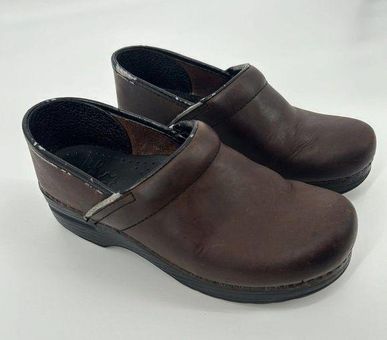 Dansko Size 38 US 7.5/8 Clogs Brown Leather Slip On Nursing