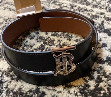 Shop Burberry Monogram TB Buckle Plaid Belt