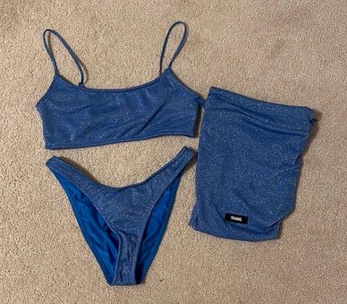 Triangl Mica Blue Sparkle Bikini Set - Size (Top: S+) (Bottom: M