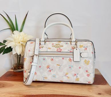 Authentic Coach Satchel In Signature Canvas With Mystical Floral