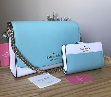 Kate Spade Convertible Crossbody Carson Colorblock Poolside Blue White  Chain