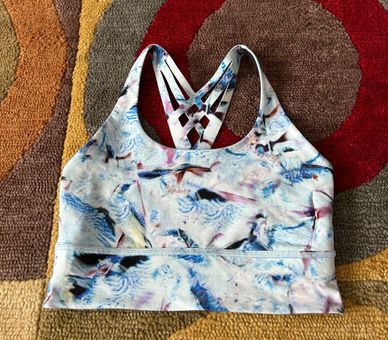 Lululemon Atheltica Blue Pattern Print Longline Racerback Sports Bra Size 6  - $23 (60% Off Retail) - From Emily