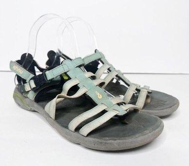 CHACO Women's Sz 8 Strappy Hiking Sandals White Black Outdoor | eBay