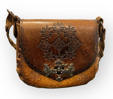 Western Hand Tooled Leather Purse (67bc9) - Mission Del Rey Southwest