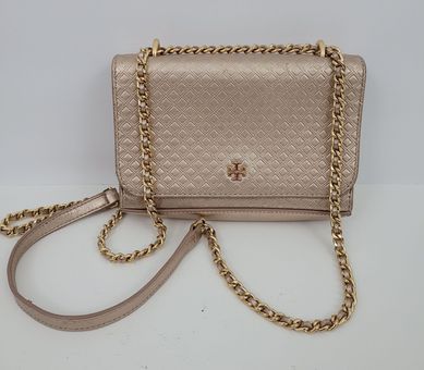 Tory Burch Marion Embossed Shrunken Shoulder Bag Rose Gold - $145 - From A