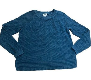 Blue Waffle Knit Sweater