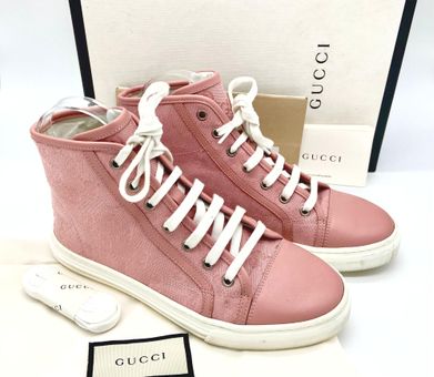 Gucci Original GG Logo Monogram Pink High Top Sneakers (Authenticated), EU  36.5 Size 7 - $404 (47% Off Retail) - From Pauline