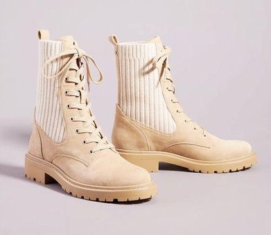 Khaki Suede Lace Up HIgh Top Sneakers Combat Boots Shoes