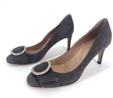 Sergio Rossi Womens Pumps Slip On Suede High Heels Dark Gray Size