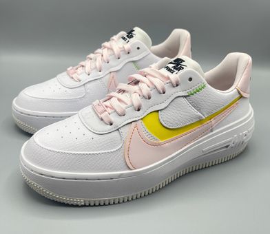 Nike Air Force 1 PLT.AF.ORM Sneakers in White and Yellow