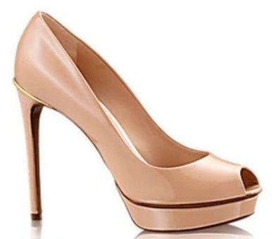 Louis Vuitton Beige Patent Leather Eyeline Pumps Size 8.5/39