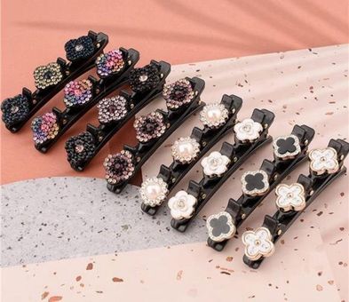  Braided Hair Clips for Women Girls, Sparkling Crystal