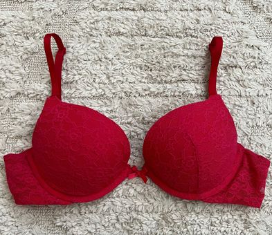 Victoria's Secret, Intimates & Sleepwear, Victorias Secret Red Lace Push  Up Bra