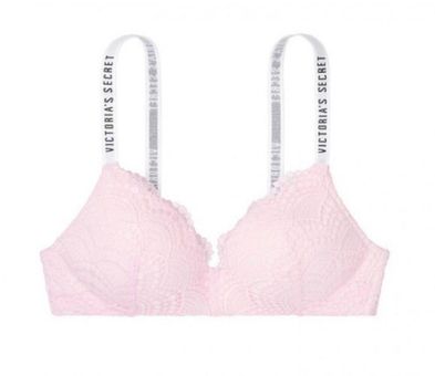 Victoria's Secret Victoria Secret Lace T Shirt Bra Lightly Lined Wireless  Pink 32DD Size undefined - $29 - From Marie