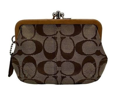 Coach, Bags, Coach Monogram Kisslock Coin Purse