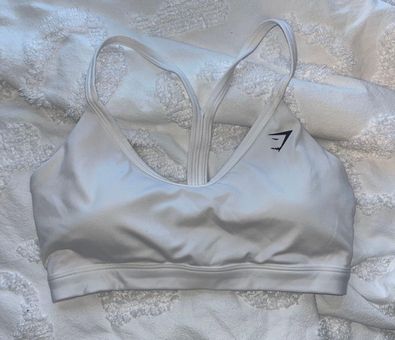 Gymshark V Neck Sports Bra - White