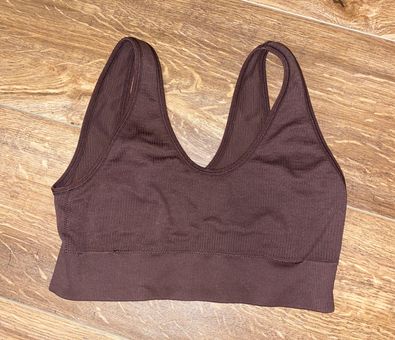 Aerie Superchill Seamless Padded Coop Bralette Brown Size M