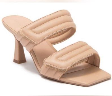 Square Toe Double Strap Mule Heels